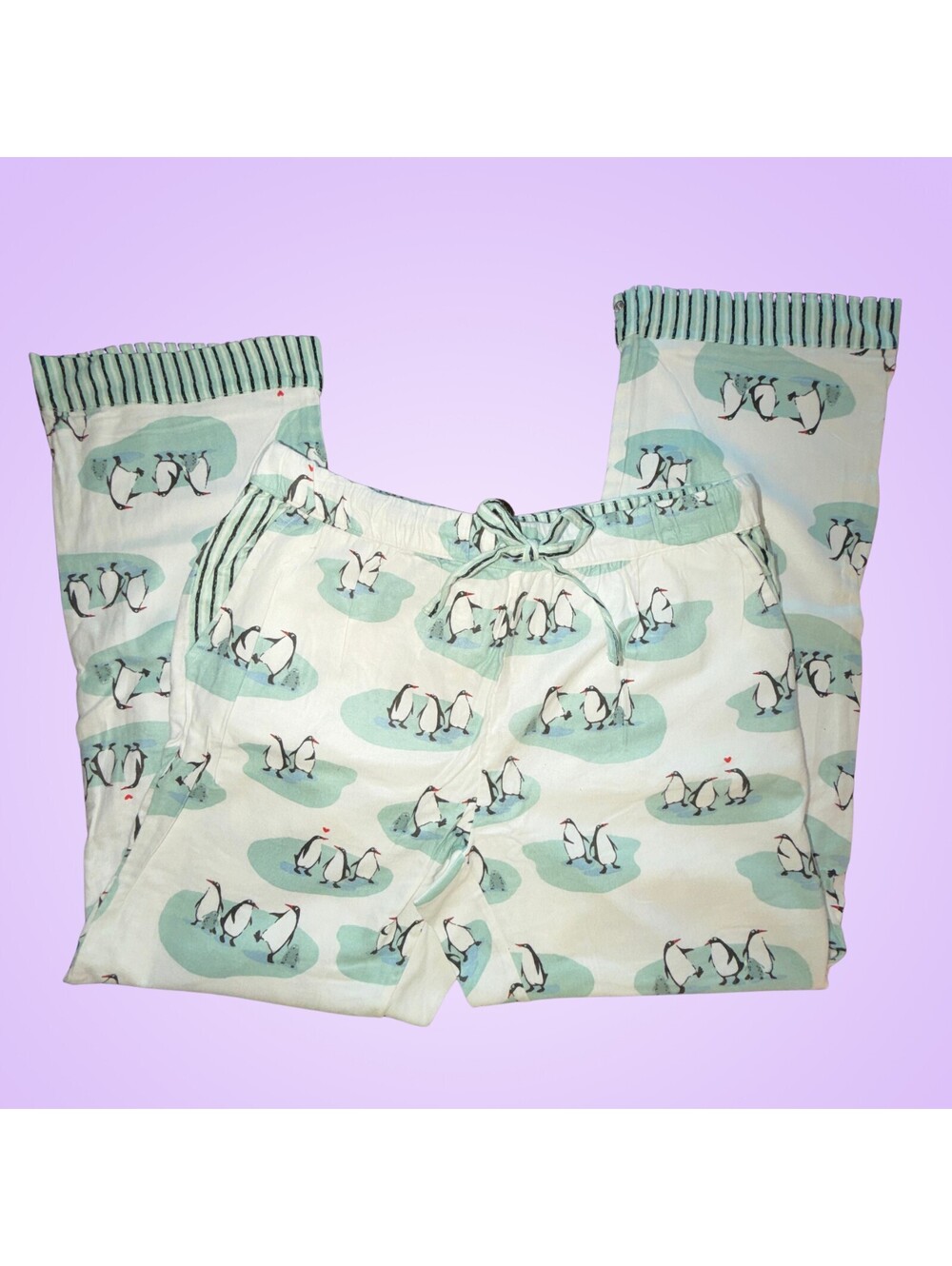Munki Munki Womens Large Penguin Pajama Pants Bamboo Cotton Blend Lounge